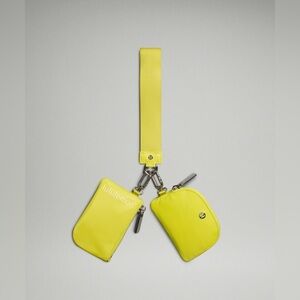 1&2Dual Pouch Wristlet - Yellow Serpentine Washed Yellow